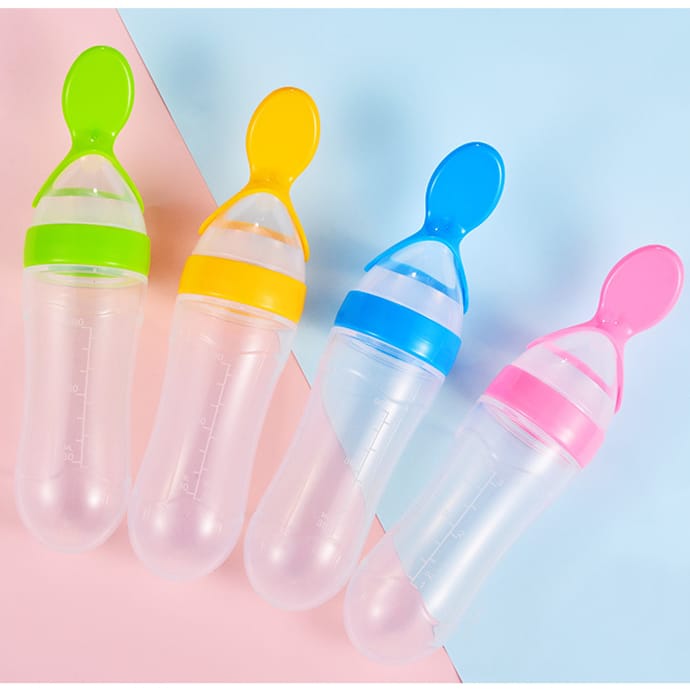 Baby Silicone Squeeze Feeding Spoon