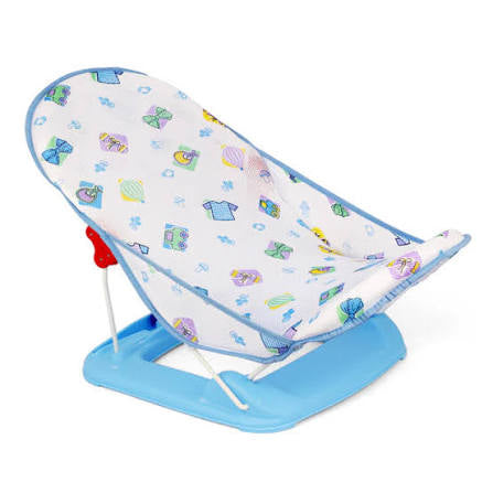 “Baby Comfort Baby Bather Blue | Soft & Safe Newborn Bath Support Seat – Foldable Infant Bath Chair with Head & Backrest”