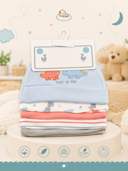 Pack of 5 Baby Caps – Soft Comfort for Your Little One