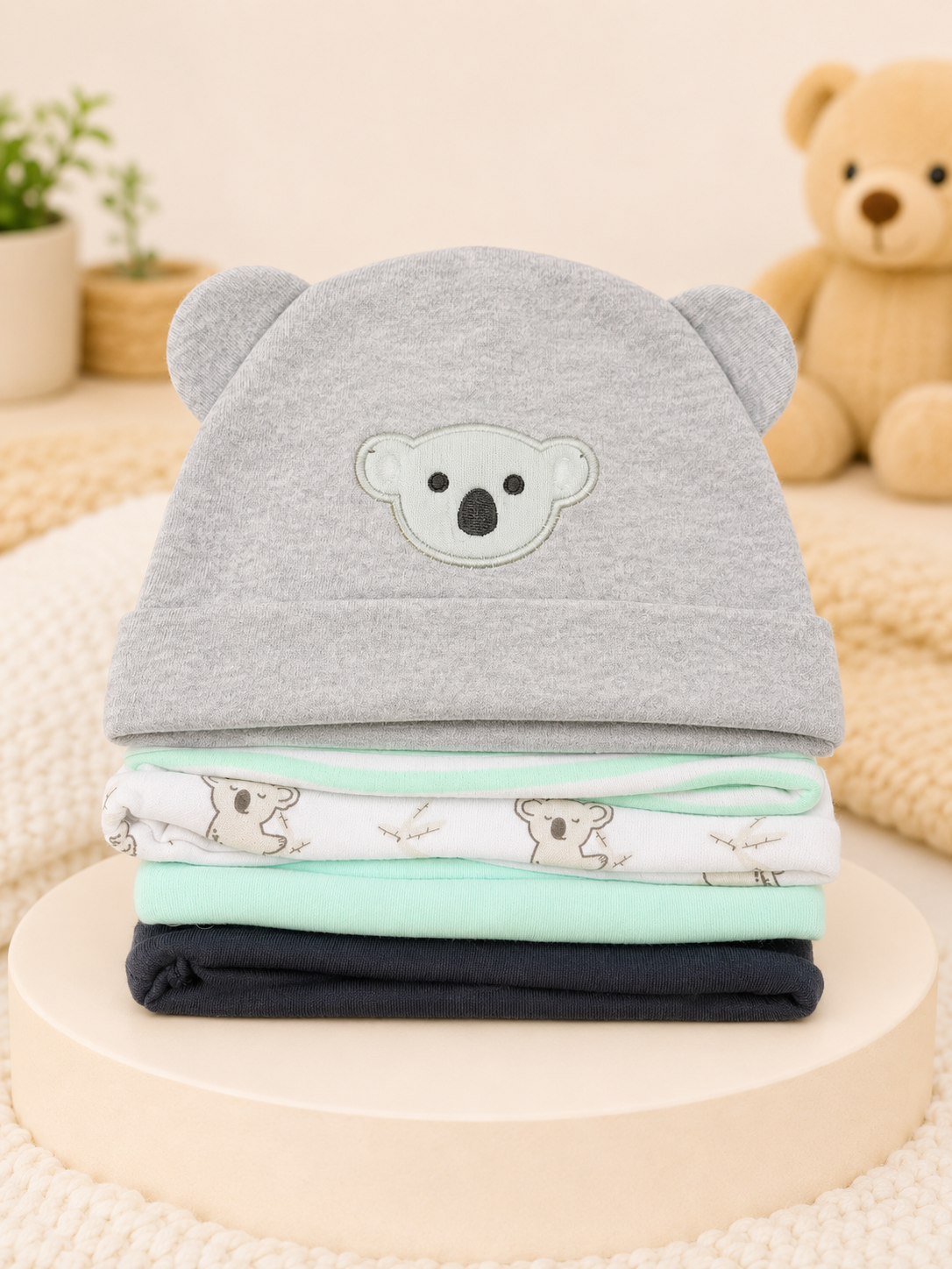 Pack of 5 Baby Caps – Soft Comfort for Your Little One