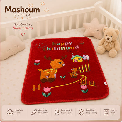 Happy childhood baby blanket- Red