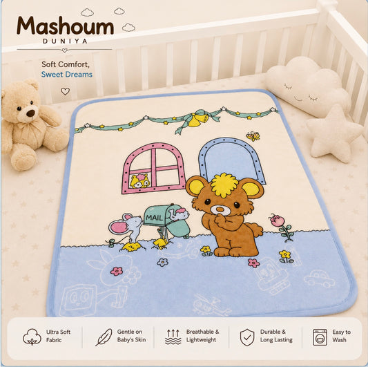 Bear baby blanket - Blue